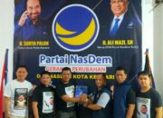 Usai Daftar di Partai Demokrat, PDIP, Perindo, Balon Walkot Kendari Yudhianto Daftar di NasDem