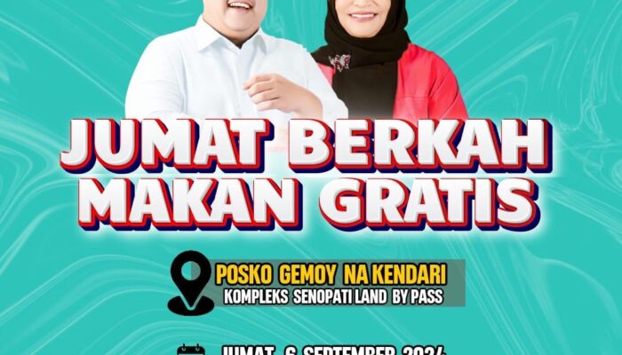 Paslon Yudhi – Nirna Bagikan Makanan Gratis ke Warga Kota Kendari