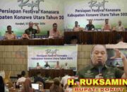 Sambut HUT Kabupaten Konawe Utara Ke – 18, Bupati Ruksamin Gelar Rapat Persiapan Festival Konasara