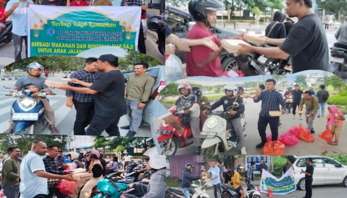 PT GMS Bersama Insan Pers Kendari Bagikan Ratusan Takjil kepada Pengendara 