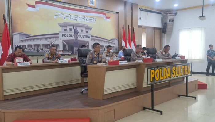 Polda Sultra Ikuti Vicon Anev Operasi Ketupat 2025, Dipimpin Langsung Kapolri