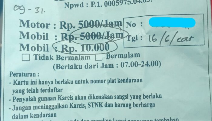 Karcis RS Dewi Sartika Kendari Tanpa Stempel Resmi, Pengunjung Mengeluh Dikenai Biaya Masuk