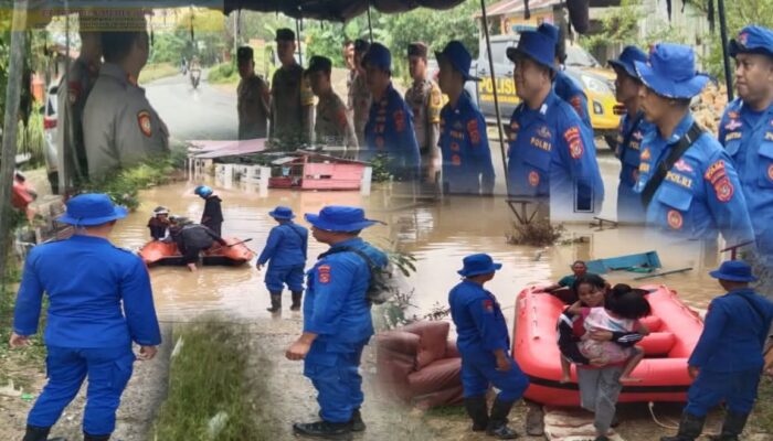 Polairud Polda Sultra Kerahkan Personel dan Perahu Karet Bantu Evakuasi Warga Terdampak Banjir di Kendari