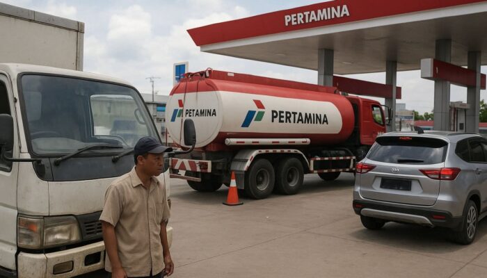 Sopir Truk “Disingkirkan” dari Antrian Solar di SPBU Warangga, Prioritas Justru untuk Mobil Tangki Pertamina dan Kendaraan Pribadi