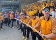 Tarik Water Canon 20 Ton, Personel Polda Sultra Adu Kekuatan Meriahkan HUT RI ke-80