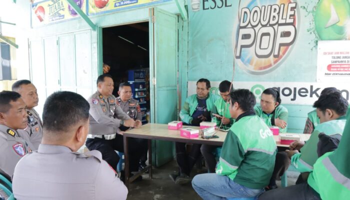 Ditlantas Polda Sultra Gelar “Polantas Menyapa” Bersama Pengemudi Ojek Online di Kendari