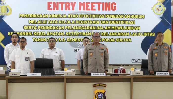 Polda Sultra dan BPK RI Gelar Entry Meeting Pemeriksaan Kinerja Penegakan Hukum Lalu Lintas