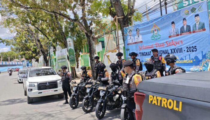 Dukung Sukses STQH Nasional XXVIII, Ditsamapta Polda Sultra Gelar Patroli Mobile di Sejumlah Titik Kota Kendari