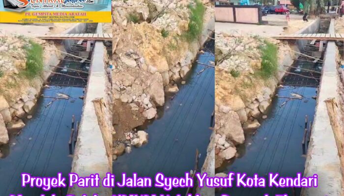 Proyek Parit di Jalan Syech Yusuf Kota Kendari Mandek, Pelaku UMKM Keluhkan Dampak Ekonomi