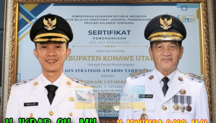 Pemkab Konut Raih Penghargaan GFS Strategis Awards 2025 sebagai Mitra Kerja Terbaik I Pemerintah Kabupaten