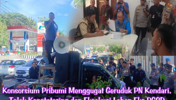 Konsorsium Pribumi Menggugat Geruduk PN Kendari, Tolak Konstatering dan Eksekusi Lahan Eks PGSD