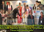 Bahas Krisis Energi Global, Abdul Halik Paparkan Konsep Energi Terbarukan di Forum Internasional India