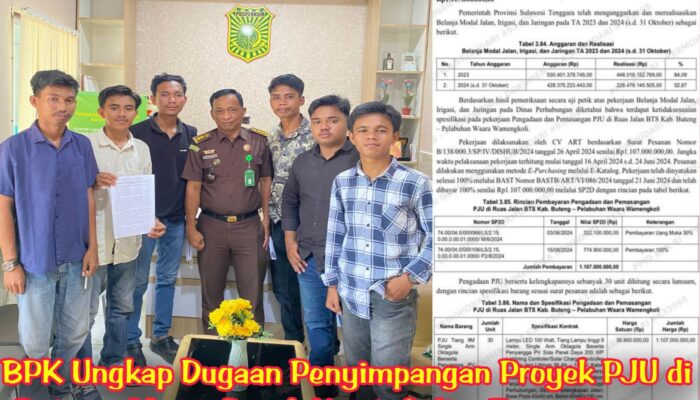 BPK Ungkap Dugaan Penyimpangan Proyek PJU di Buteng, Massa Desak Kejati Sultra Turun Tangan