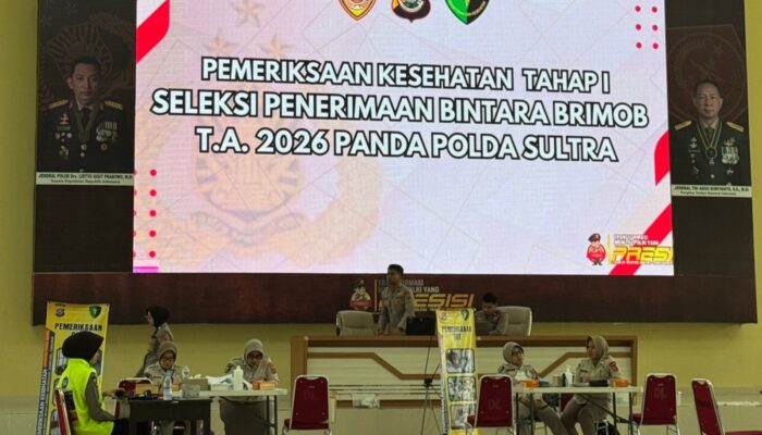 Polda Sultra Gelar Rikkes Tahap I Penerimaan Bintara Brimob 2026, Proses Seleksi Berjalan Ketat dan Transparan