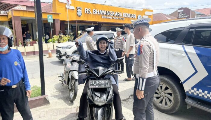 Ditlantas Polda Sultra Gelar Penindakan di Kawasan RS Bhayangkara, 50 Pengendara Kena Teguran dan 4 Ditilang
