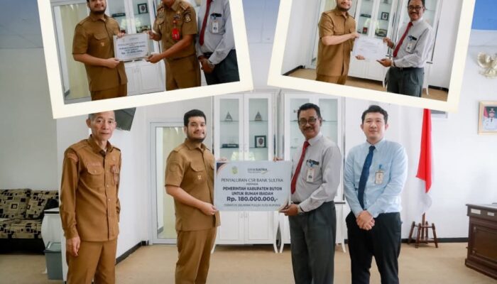 Bank Sultra Salurkan CSR Rp193 Juta untuk Rumah Ibadah dan Sanitasi di Buton