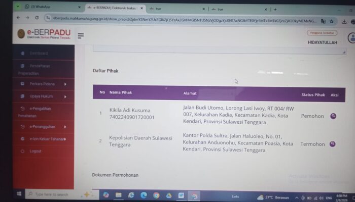 Kikila Adikusuma Ajukan Praperadilan Lawan Ditreskrimum Polda Sultra
