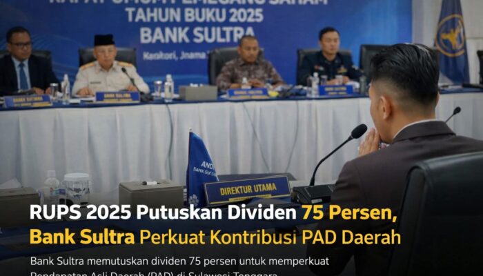 RUPS 2025 Putuskan Dividen 75 Persen, Bank Sultra Perkuat Kontribusi PAD Daerah