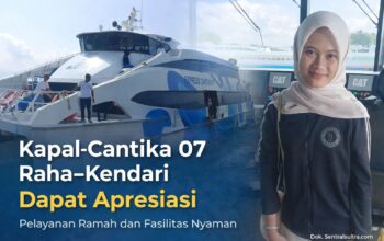Kapal Cepat Cantika 07 Raha – Kendari Dapat Apresiasi, Pelayanan Ramah dan Fasilitas Nyaman