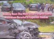 Breaking News: Dua Mobil Dinas Pemprov Sultra Kecelakaan Beruntun di Kapuntori Baubau