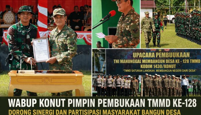 Wabup Konawe Utara Pimpin Pembukaan TMMD ke-128, Dorong Sinergi dan Partisipasi Masyarakat