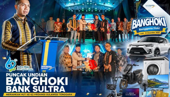 Undian BANGHOKI Bank Sultra Meriahkan HUT ke-62 Sultra, Catat Pertumbuhan Nasabah hingga 48 Persen