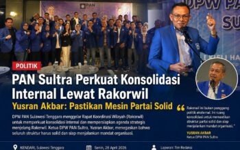 PAN Sultra Perkuat Konsolidasi Internal Lewat Rakorwil, Yusran Akbar: Pastikan Mesin Partai Solid