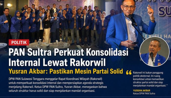 PAN Sultra Perkuat Konsolidasi Internal Lewat Rakorwil, Yusran Akbar: Pastikan Mesin Partai Solid