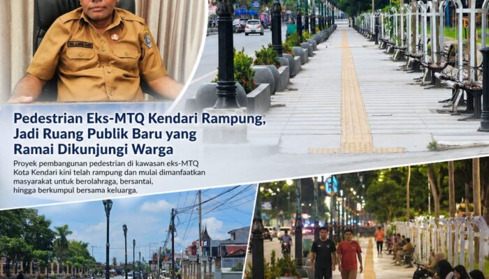 Pedestrian Eks-MTQ Kendari Rampung, Jadi Ruang Publik Baru yang Ramai Dikunjungi Warga