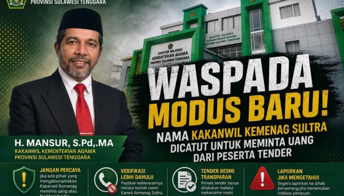 Kakanwil Kemenag Sultra Tegaskan Tidak Pernah Minta Imbalan Proyek, Kontraktor Diminta Waspadai Modus Penipuan