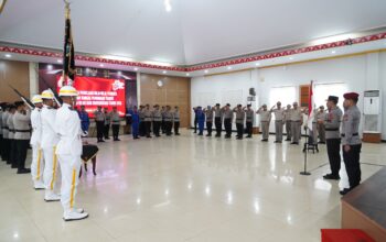Pembinaan Tradisi Peringatan Hari Bhayangkara ke-80, Kapolda Sultra Pimpin Upacara Pemuliaan Pataka Dharma Cakti Raharja
