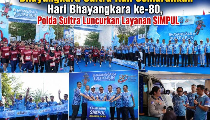 Bhayangkara Sultra Run Semarakkan Hari Bhayangkara ke-80, Polda Sultra Luncurkan Layanan SIMPUL