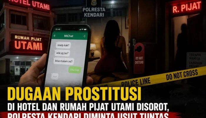 Dugaan Prostitusi di Hotel dan Rumah Pijat Utami Disorot, Polresta Kendari Diminta Usut Tuntas