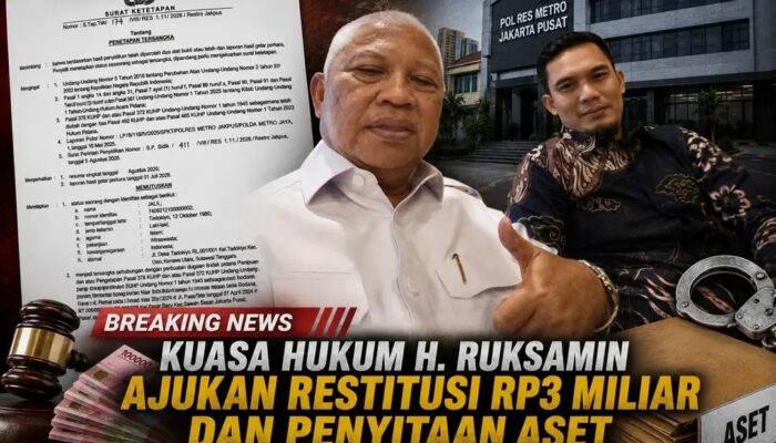 Kuasa Hukum H. Ruksamin Ajukan Restitusi Rp3 Miliar dan Penyitaan Aset Tersangka Jalil