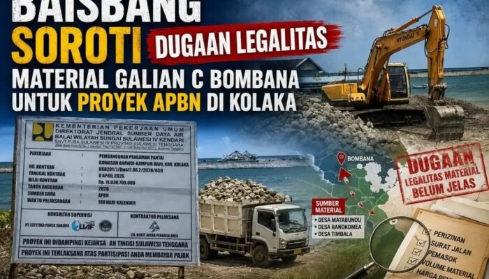 BAISBANG Soroti Dugaan Legalitas Material Galian C Bombana untuk Proyek APBN di Kolaka