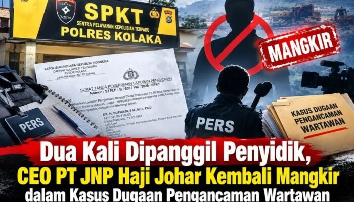 Dua Kali Dipanggil Penyidik, CEO PT JNP Haji Johar Kembali Mangkir dalam Kasus Dugaan Pengancaman Wartawan
