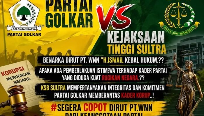Diduga Terlibat Kasus Tambang, DPD Golkar Sultra Diminta Evaluasi Keanggotaan H. Ismail Nushar