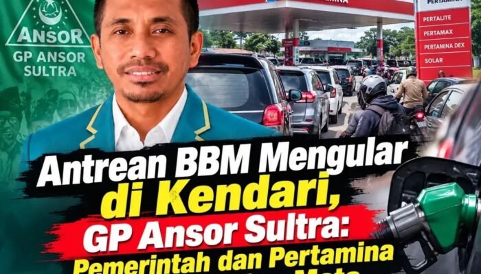 Antrean BBM Mengular di Kendari, GP Ansor Sultra: Pemerintah dan Pertamina Jangan Tutup Mata