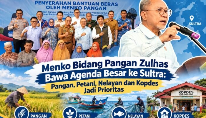 Menko Bidang Pangan Zulhas Bawa Agenda Besar ke Sultra: Pangan, Petani, Nelayan dan Kopdes Jadi Prioritas