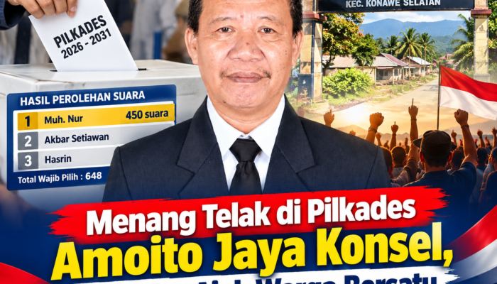 Menang Telak di Pilkades Amoito Jaya Konsel, Muh. Nur Ajak Warga Bersatu