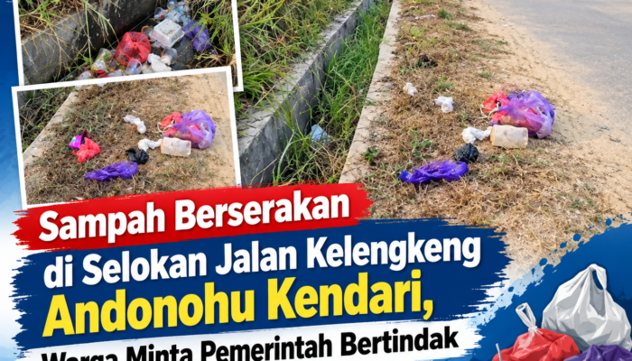 Sampah Berserakan di Selokan Jalan Kelengkeng Andonohu Kendari, Warga Minta Pemerintah Bertindak