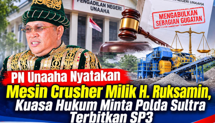 PN Unaaha Nyatakan Mesin Crusher Milik H. Ruksamin, Kuasa Hukum Minta Polda Sultra Terbitkan SP3