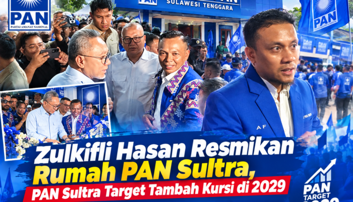 Zulkifli Hasan Resmikan Rumah PAN Sultra, PAN Sultra Target Tambah Kursi di 2029